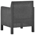 Chaise de jardin avec coussin PP Rotin Anthracite