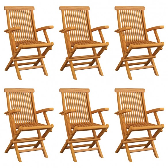 Chaises pliables de jardin 6 pcs Bois de teck solide