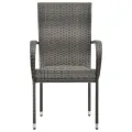 Chaises empilables d'extérieur 4 pcs Gris Résine tressée