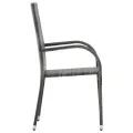 Chaises empilables d'extérieur 4 pcs Gris Résine tressée