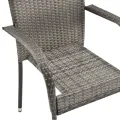 Chaises empilables d'extérieur 4 pcs Gris Résine tressée