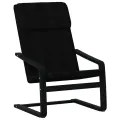 Chaise de relaxation avec repose-pied Noir Tissu