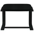 Chaise de relaxation avec repose-pied Noir Tissu