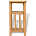 Table d'appoint avec étagère à revues Chêne massif 27x35x55 cm