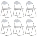 Chaises pliantes à manger lot de 6 blanc similicuir