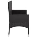 Banc de Jardin à 2 Places avec Coussins Noir Résine Tressée