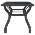 Table de jardin Gris et noir 180x80x70 cm Acier et verre
