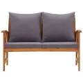 Banc de jardin avec coussins 119 cm Bois solide d'acacia