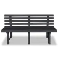 Banc de jardin 145,5 cm Plastique Anthracite