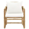 Chaises de jardin 2 pcs avec coussins et oreillers Bambou