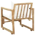 Chaises de jardin 2 pcs avec coussins et oreillers Bambou