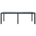 Table de jardin Anthracite 220x90x72 cm Plastique Aspect rotin