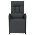 Chaises inclinables d'extérieur et coussins2pcs Poly rotin Noir