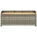 Banc de rangement de jardin 120 cm Résine tressée Gris