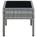 Table de jardin Gris 75x40x37 cm Résine tressée