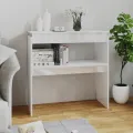 Table console Blanc brillant 80x30x80 cm Aggloméré
