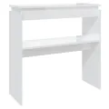 Table console Blanc brillant 80x30x80 cm Aggloméré