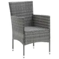 Chaises de salle à manger de jardin 4 pcs Résine tressée Gris