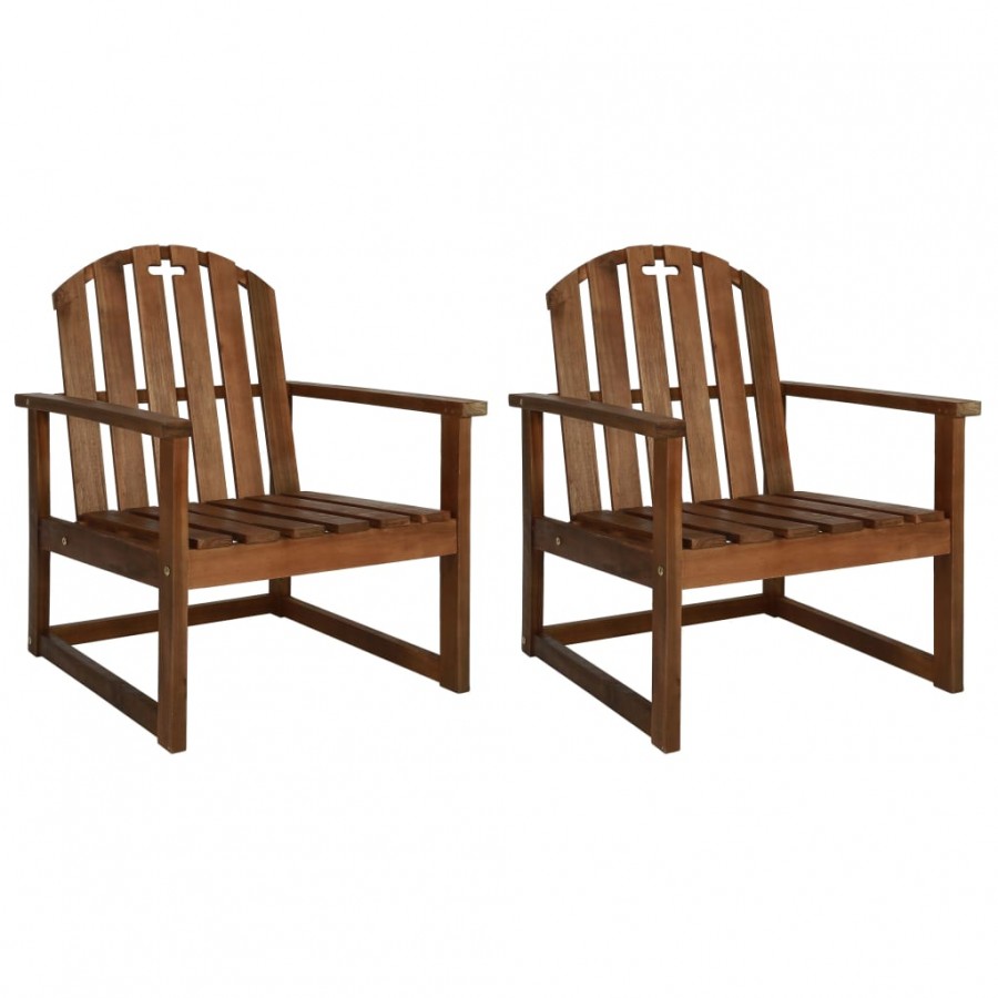 Chaises de jardin 2 pcs Bois d'acacia solide