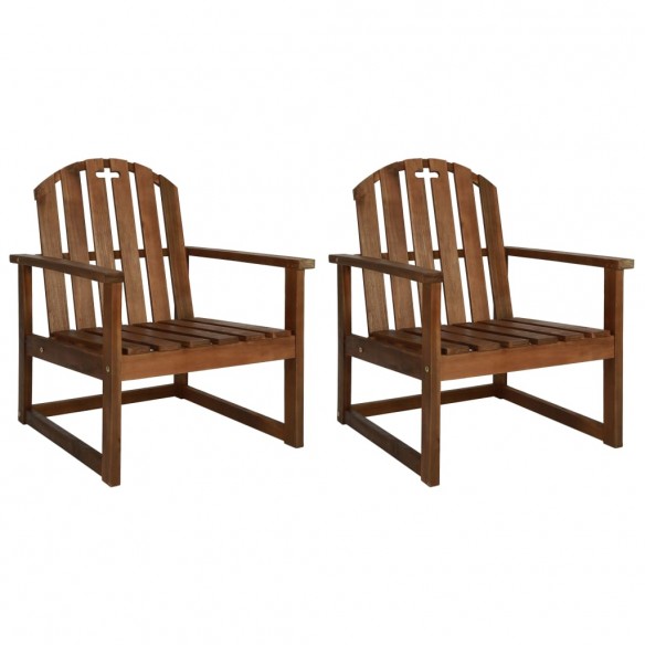 Chaises de jardin 2 pcs Bois d'acacia solide