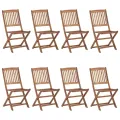 Chaises pliables d'extérieur 8 pcs Bois d'acacia solide