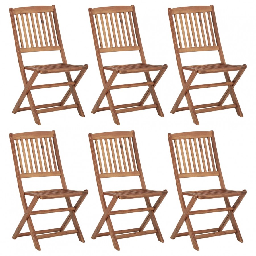 Chaises pliables de jardin 6 pcs Bois d'acacia solide