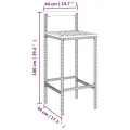 Tabourets de bar 4 pcs noir résine tressée et bois d'acacia