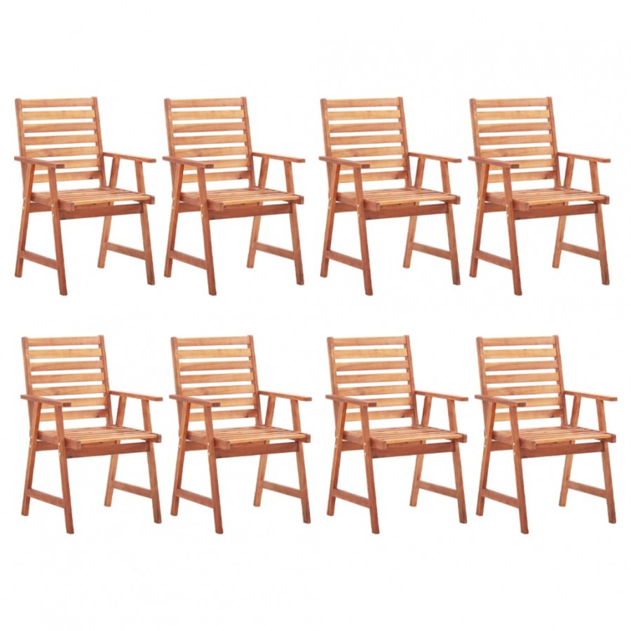 Chaises de salle à manger d'extérieur 8pcs Bois d'acacia massif