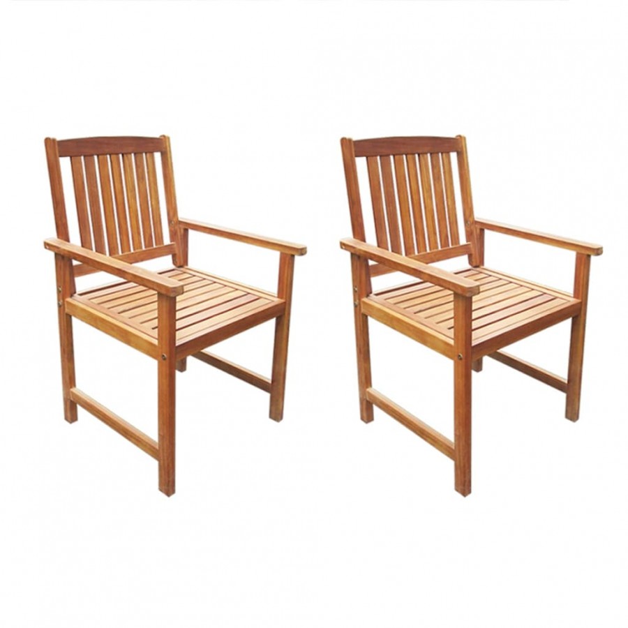 Chaises de jardin 2 pcs Bois d'acacia massif Marron