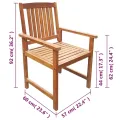 Chaises de jardin 2 pcs Bois d'acacia massif Marron