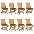 Chaises de jardin avec coussins anthracite 8 pcs Teck massif