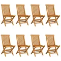 Chaises de jardin avec coussins anthracite 8 pcs Teck massif