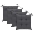 Chaises de jardin avec coussins anthracite 4 pcs Bois de teck