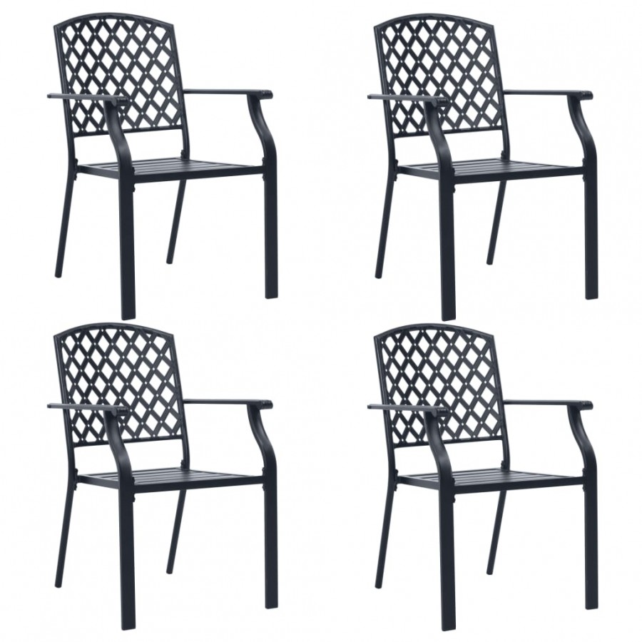 Chaises d'extérieur 4 pcs Design maillé Acier Noir