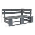Banc d'angle palette de jardin bois gris