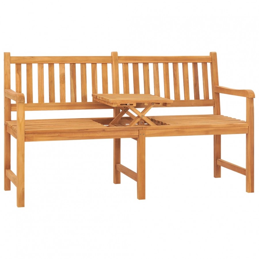 Banc de jardin 3 places avec table 150 cm Bois de teck massif