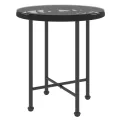 Table de salle à manger Noir Ø50 cm Verre trempé et acier