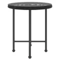 Table de salle à manger Noir Ø50 cm Verre trempé et acier