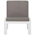 Chaise de salon de jardin avec coussin Plastique Blanc