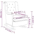 Fauteuil avec pieds à bascule et tabouret Gris foncé Tissu