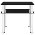 Table d'appoint Noir 45x50x45 cm Verre trempé