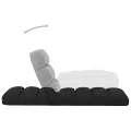 Chaise pliable de sol Noir Similicuir