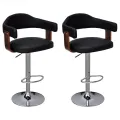 Tabourets de bar lot de 2 bois courbé