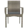 Chaises de jardin avec coussins 4 pcs Résine tressée Gris
