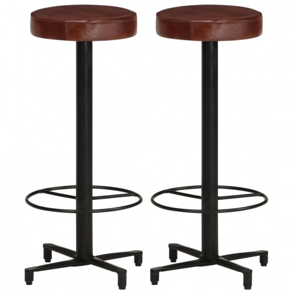 Tabourets de bar lot de 2 76 cm cuir véritable