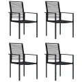 Chaises de jardin 4 pcs Rotin PVC Noir