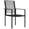 Chaises de jardin 4 pcs Rotin PVC Noir