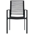 Chaises de jardin 4 pcs Rotin PVC Noir
