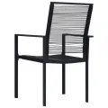 Chaises de jardin 4 pcs Rotin PVC Noir