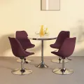 Chaises pivotantes à manger lot de 4 violet tissu